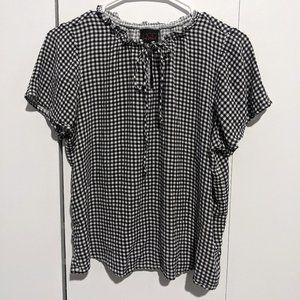 Mod Lusive Black Checker Pattern Blouse-Medium